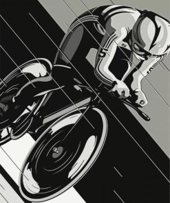 Black And White Cyclist Man paint by numbers