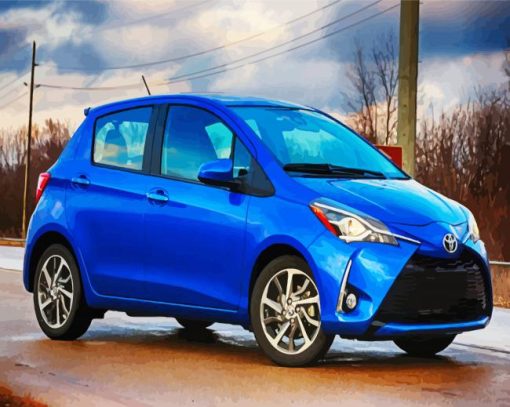 Blue Toyota Yaris Car paint by numbers