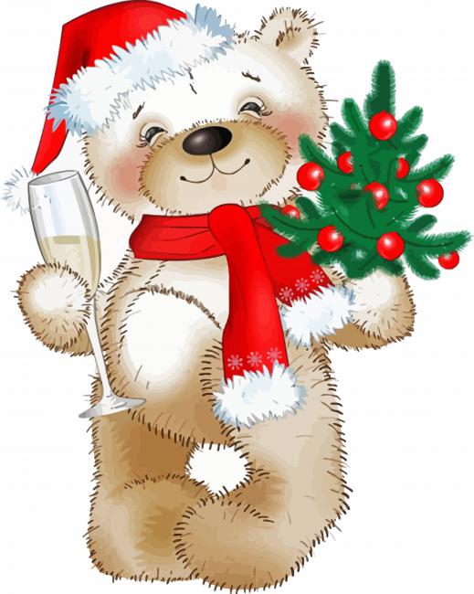 Christmas Bear paint by numbers