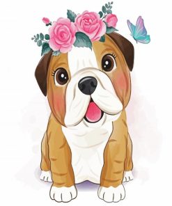 Cute Bulldog paint by numbers