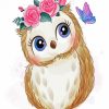 Adorable Owl And Butterfly paint by numbers