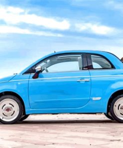 Cyan Fiat Car paint by numbers