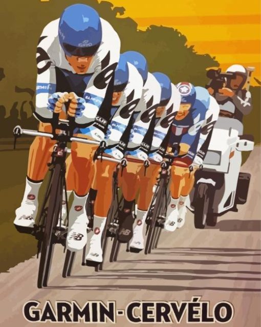 Cyclist Competition Illustration paint by numbers