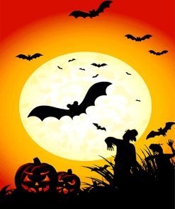 Halloween Silhouette paint by numbers