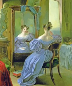 Lady In Front Of A Mirror paint by numbers