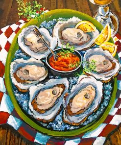 Oysters on the Half Shell paint by numbers