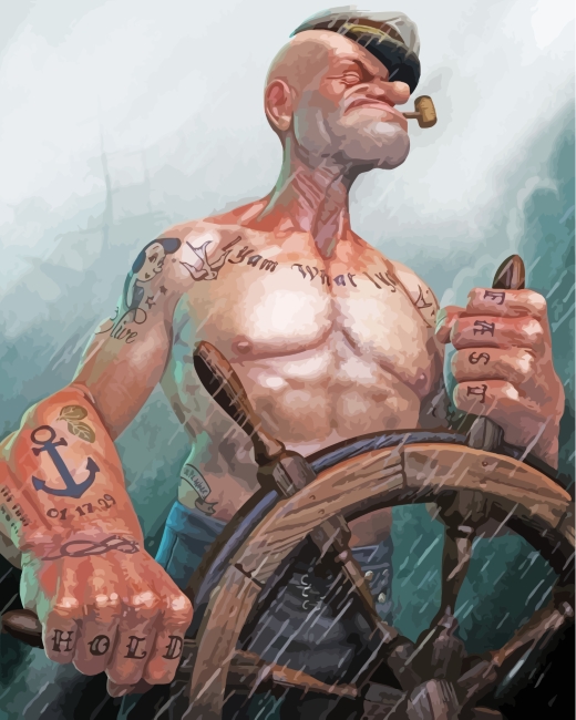 Popeye Sailor paint by numbers