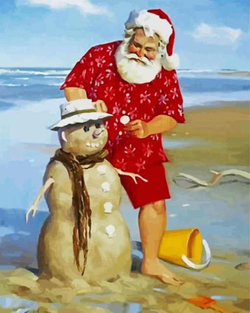 Santa Enjoying The Summer paint by numbers