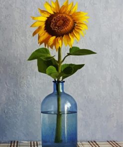 Yellow Sunflower In Vase paint by numbers