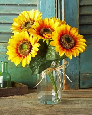 Aesthetic Sunflowers Vase paint by numbers