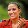 Alexandria Ocasio Cortez smiling paint by number