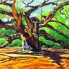 Angel Oak Tree Art paint by numbers