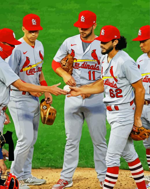 St. Louis Cardinals Abstract Painting Art Baseball 