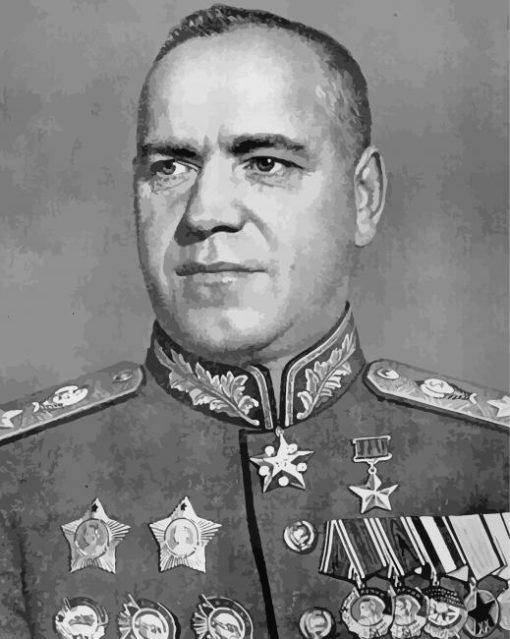 Black And White Georgy Zhukov paint by numbers