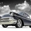 Black And White 57 Chevy Piant by numbers