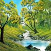Bubbling Stream Bob Ross Art paint by numbers