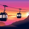 Cable Car At Sunset paint by numbers