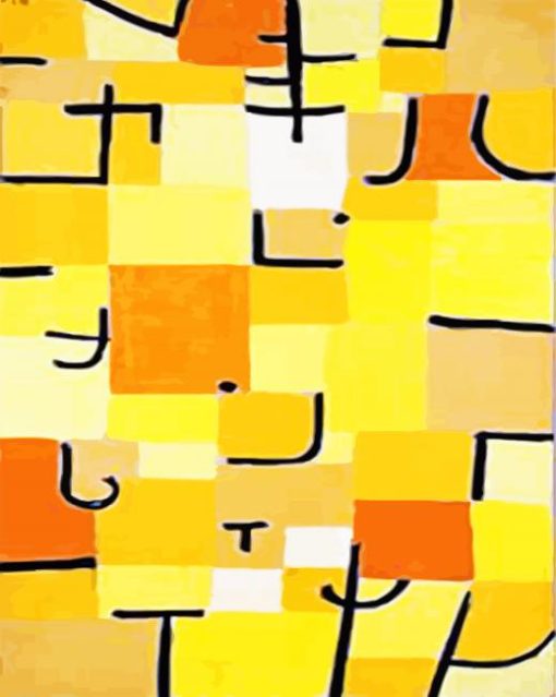 Characters in yellow by paul klee paint by number