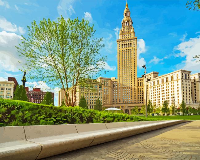 Cleveland The Terminal Tower Residences Paint by numbers