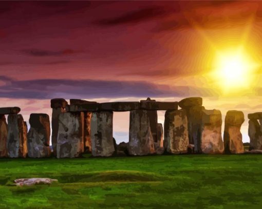 England Stonehenge At Sunset paint by numbers