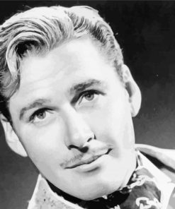 Errol Flynn Black And White paint by numbers