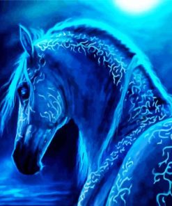 Fantasy Blue Horse Paint by numbers