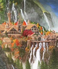 Fantasy Rivendell Art paint by number