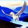 Flying White Pegasus paint by number