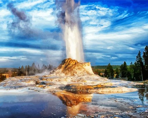 Geyser Wyoming paint by numbers