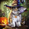 Halloween Magic Cat paint by numbers