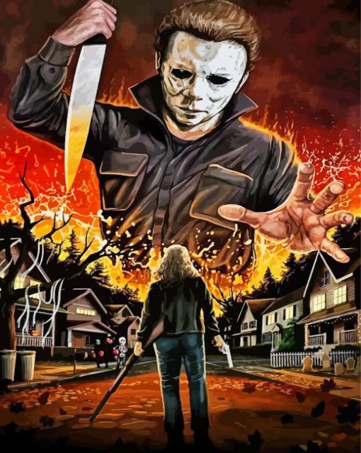Halloween Michael Myers paint by numbers