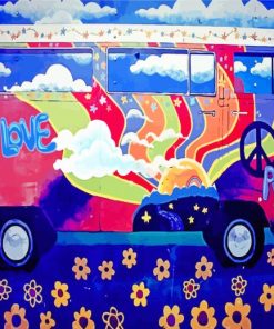 Hippie VW Camper paint by numbers