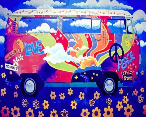 Hippie VW Camper paint by numbers