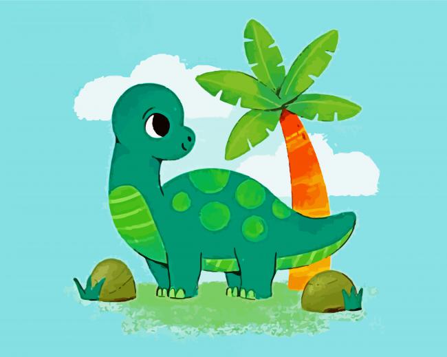 Little Dinosaur Baby paint by numbers