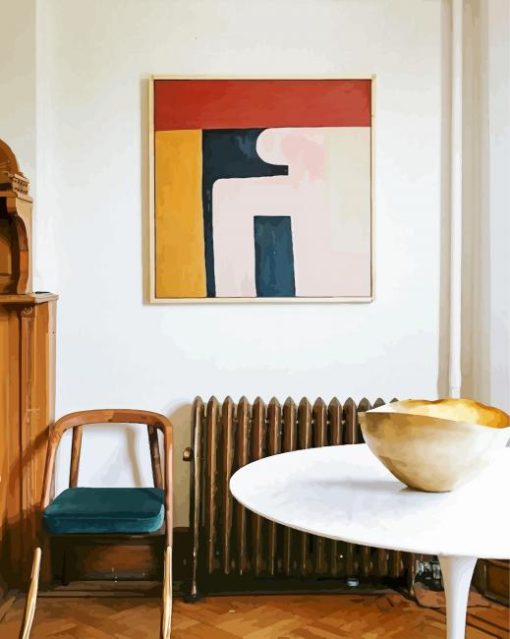 Mid Century Modern Art Abstract paint by numbers