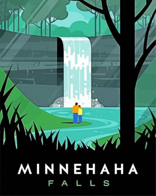 Minnehaha Falls poster paint by number