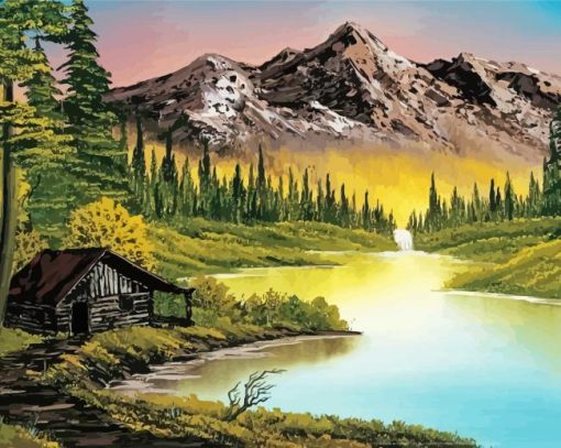 Mountain Retreat Bob Ross Paint by numbers