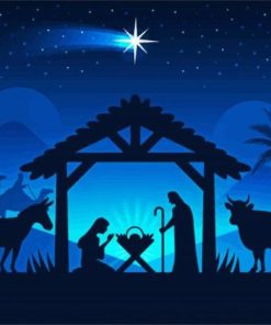 Nativity Silhouette paint by numbers