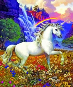 Pegasus Unicorn In A Field paint by numbers