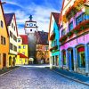 Rotenburg Colorful Houses paint by numbers