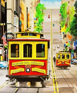 San Francisco Cable Cars paint by numbers