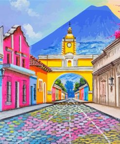 Santa Catalina Arch Guatemala paint by number