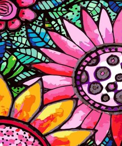 Stained Glass Flowers paint by numbers
