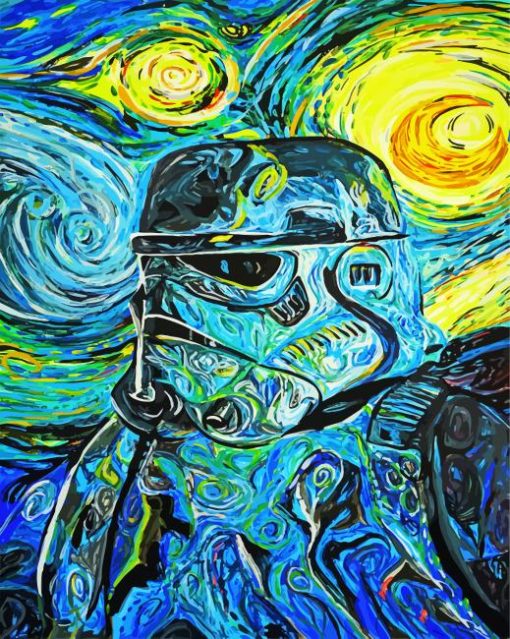 Stormtrooper starry night paint by numbers