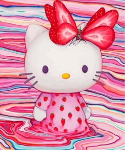 Strawberry Hello Kitty paint by numbers