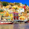 Symi Island Greec Colorful Buildings Paint by numbers
