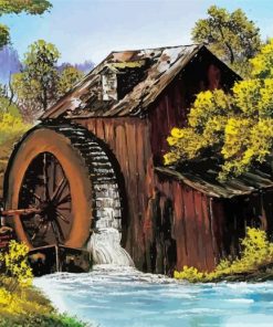 The Old Mill Bob Ross paint by numbers