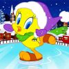Tweety Bird Ice Skater paint by numbers