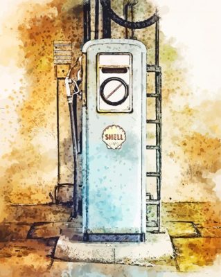 Vintage Petrol Pump paint by numbers