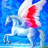 White Flying Pegasus paint by number